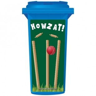 Howzat Cricket Stumps Wheelie Bin Sticker Panel